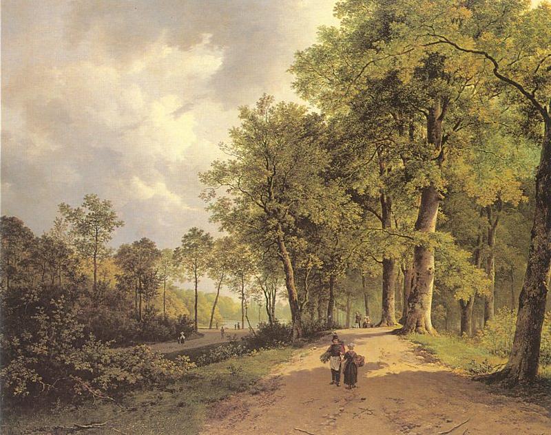 Barend Cornelis Koekkoek View of a Park oil painting picture